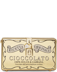 Dolce & Gabbana Dolce And Gabbana Gold Cioccolato Box Clutch