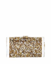 Edie Parker Lara Backlit Acrylic Clutch Bag Goldsilver