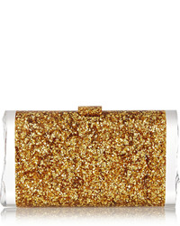 Edie Parker Lara Glittered Acrylic Box Clutch