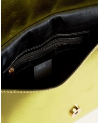 Asos Metallic Curved Flap Clutch Bag