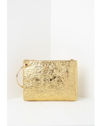 Missguided Gold Metallic Hoop Handle Clutch Bag