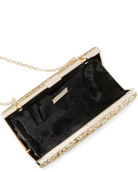 Neiman Marcus Ombre Glitter Box Evening Clutch Bag Goldblack