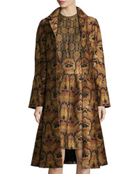 Etro Tapestry A Line Topper Coat Gold