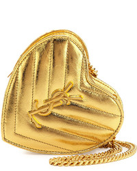 Saint Laurent Love Mini Heart Crossbody Bag Gold