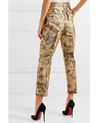 Dolce & Gabbana Metallic Brocade Straight Leg Pants