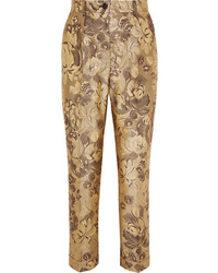 Dolce & Gabbana Metallic Brocade Straight Leg Pants
