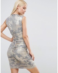 AX Paris Metallic Ruched Mini Dress