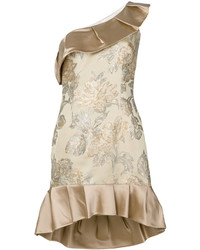 Christian Pellizzari Single Shoulder Jacquard Dress