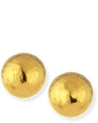 Gurhan 11mm Spell Classic 24k Gold Button Earrings