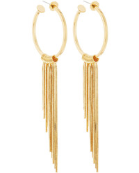Rebecca Minkoff 12k Gold Plated Fringe Hoop Earrings
