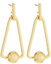 Rebecca Minkoff 12k Gold Plated Large Triangular Bead Drop Earrings