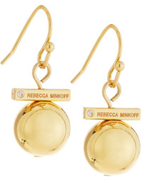 Rebecca Minkoff 12k Gold Plated Small Bead Drop Earrings