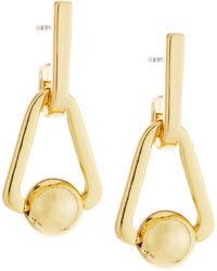Rebecca Minkoff 12k Gold Plated Small Triangular Bead Drop Earrings