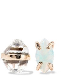 Melissa Joy Manning 14 Karat Gold Herkimer Diamond And Opal Earrings