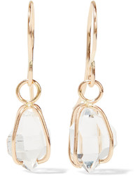 Melissa Joy Manning 14 Karat Gold Herkimer Diamond Earrings