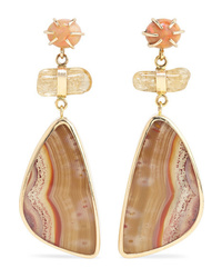Melissa Joy Manning 14 Karat Gold Multi Stone Earrings