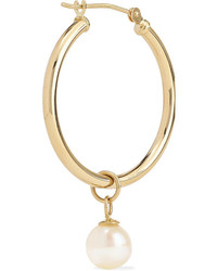 Mateo 14 Karat Gold Pearl Hoop Earrings
