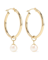 Mateo 14 Karat Gold Pearl Hoop Earrings