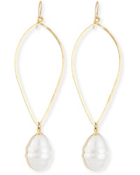 Devon Leigh 14k Gold Plate Baroque Pearl Drop Earrings