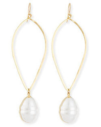 Devon Leigh 14k Gold Plate Baroque Pearl Drop Earrings