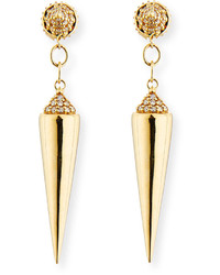 Sydney Evan 14k Gold Short Spike Drop Earrings With Diamonds