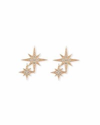 Sydney Evan 14k Pave Diamond Double Starburst Stud Earring