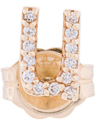 Alison Lou 14kt Gold U Diamond Stud Earring