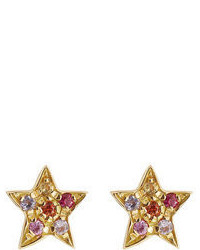 Carolina Bucci 18 Carat Gold Superstellar Stud Earrings With Sapphires