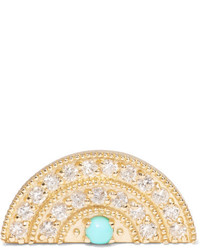 Andrea Fohrman 18 Karat Gold Diamond And Turquoise Earring