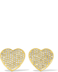 Jennifer Meyer 18 Karat Gold Diamond Heart Earrings