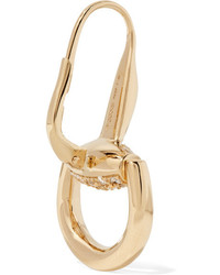 Gucci 18 Karat Gold Diamond Horsebit Earrings One Size