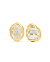 Pippa Small 18 Karat Gold Herkimer Diamond Earrings