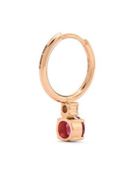 Jemma Wynne 18 Karat Gold Ruby And Diamond Hoop Earring
