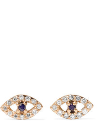 Ileana Makri 18 Karat Rose Gold Diamond And Sapphire Earrings