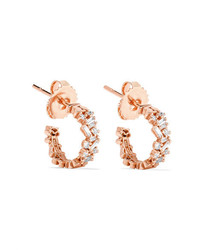 Suzanne Kalan 18 Karat Rose Gold Diamond Earrings
