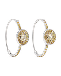 Amrapali 18 Karat White Gold Sapphire Hoop Earrings