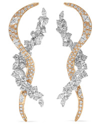 Yeprem 18 Karat Yellow And White Gold Diamond Earrings