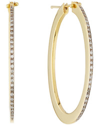 Roberto Coin 18k Basic Gold Oval Hoop Earrings W Diamonds