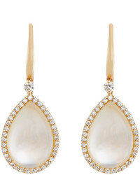 Roberto Coin 18k Rose Gold Diamond Crystal Doublet Teardrop Earrings