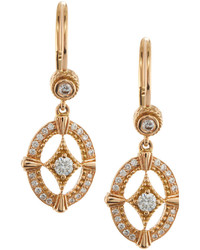 Penny Preville 18k Rose Gold Diamond Oval Drop Earrings