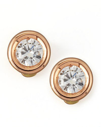 Roberto Coin 18k Rose Gold Diamond Solitaire Stud Earrings