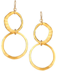 Devon Leigh 18k Yellow Gold Double Drop Hoop Earrings