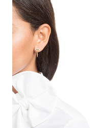 Ileana Makri 18k Yellow Gold Earrings With White Diamonds And Tsavorite