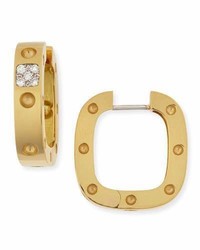 Roberto Coin 18k Yellow Gold Pois Moi Square Earrings With Diamonds