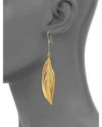 Aurelie Bidermann 18k Yellow Gold Swan Feathers Earrings
