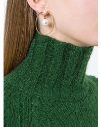 Delfina Delettrez 18kt Gold Pearl Hoop Diamond Earrings