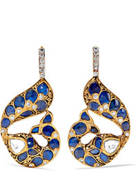 Amrapali 22 Karat Gold Multi Stone Earrings