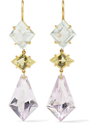Marie Helene De Taillac 22 Karat Gold Multi Stone Earrings