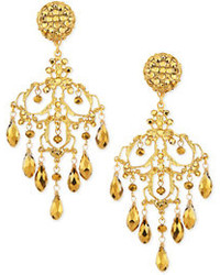 Jose & Maria Barrera 24k Gold Plated Filigree Chandelier Earrings