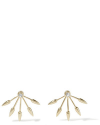 Pamela Love 5 Spike Gold Diamond Earrings One Size